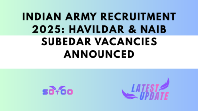 Indian Army Recruitment 2025: Havildar & Naib Subedar Vacancies Announced
